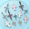 Charms 2/PCS Antique Multicolor Fashion Cross inlaid Rhinestone Hängen för DIY örhängen halsbandsarmband prydnadstillbehör