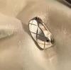 Luxus C Marke Coco Crush Ring Rhombischer Check Designer Ring Gold Silber Roségolden