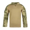 Herren Outdoor Tactical Wanderwanderung T-Shirtshunting Camouflage Langarm Jagd klettern Hemdschuld atmungsaktive Sportkleidung 240410
