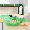 Opslagflessen flip-top ei 9-grid doos ruimtebesparende koelkast organizer voor keukenhuis koelkast containerhouder stevig