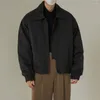 Men's Jackets Trendy Men Jacket Short All-match Solid Color Lapel Collar Polyester Coat For Trip