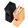 Kitchen Storage Black Plastic Seat Wooden Knife Multi-socket Rack