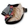 犬のアパレルファッションフラワープリントペットパーカージャケット小さな子犬服の衣装カジュアル品質犬を着るZL119-4