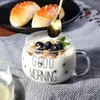 Wine Glasses Cute Clear Breakfast Juice Milk Glass Cup Tea Kitchen Good Morning Coffee Mug Dinking