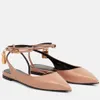 Top Luxury Femmes Préparez les sandales en cuir Chaussures Femmes Poighed Ballet Flats Lock Key String Party Robe Arty Robe Walking EU35-43