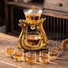 Ensembles de voies de thé Yomeei Creative Dragon Glass The Teapot Boire une base de drip tricolores résistant à la chaleur pour la cafetière pour la cafetière