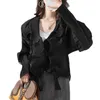 Giacche da donna COZOK Wave Neck a maniche lunghe a maniche lunghe Cardigan Short Shold Color Temperament Giacca WT51202