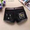 Shorts femminile da donna Shorts Shorts Black Stampa Black Lettere Summer Denim Bassa vita Mini Jeans 240323 C240413