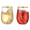 Tasses jetables Paies 12/16 oz verres à vin sans tige en plastique Cocktail en verre tasse réutilisable pour la fête à la maison du mariage