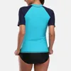 ملابس السباحة النسائية attraco rashguard ملابس السباحة نساء قصير الأكمام قمصان تصفح UV-حماية UPF50 راش واقي يركض على شاطئ أعلى