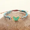 Charm Bracelets Opal Butterfly Handmade Beaded Stones Wrap