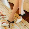 Sandaler korta och knubbiga högklackade sko skjutreglage lämplig för kvinnor sommar yttre skjutreglage hörn tå vit mule designer pump gladiator sandalsl2403