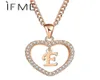 Pendant Necklaces Initial E Letter Heart Crystal CZ Pendants Women Statement Charms Gold Silver Color Collar Choker Jewelry Gift523072692