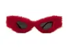 Solglasögon Vinterplysch Red Party Glasses Sticked Hat Sun Christmassunglasses5525336