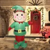 Decorazione per feste Natale Babbo Natale Elfo verde Elfo gonfiabile a LED Blowing Holiday Props di Natale Anno di arredamento per cortile per cortile
