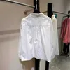 Women's Blouses & Shirts designer 24ss new high version stunning young lady orders flower silk organza and selected cotton collision white shirt NJ1W