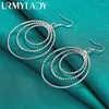Dangle Earrings URMYLADY 925 Sterling Silver Three Ring For Women Charm Wedding Party Fashion Jewelry