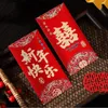 Presentförpackning 6st/set kinesiskt år rött kuvert Happy Hongbao 2024 Pocket Lucky Traditionella pengar kuvert bröllop