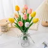 Decorative Flowers 10pcs Artificial Tulip Home Decoration Multi-color PU Plastic Flower Holiday Gift