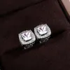 Stud Classic 925 Sterling Sier Earrings 4Mm Square Simated Diamond For Women Men Jewelry Girl Gift Cocktail Drop Delivery Dhx6G