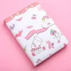 Anteckningsböcker söt björn anteckningsbok kawaii bärbar magnetisk spänne pu läder planerare anteckningsvis handbok diy målning journal stationer