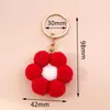 Keychains Lanyards Fashion Red Flower Keychains For Car Key Festival Gifts For Women Men Handtas Purse Hanging Keyrings Diy Sieraden Accessoires