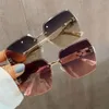 Męskie okulary przeciwsłoneczne Nowe bezramkowe metalowe h-habelowe okulary przeciwsłoneczne z prostymi krawędziami, małe pachnące okulary przeciwsłoneczne i okulary odporne na UV