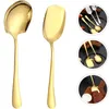 Dinnerware Sets 2 Pcs Mini Spoon Male Stainless Steel Rice Spoons Metal Serving Reusable Dinner Set