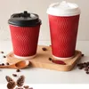 Disposable Cups Straws 50pcs/pack Paper 12oz Coffee Mug Milk Cup For Drinking Party Supplies