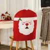 Stol täcker juldekorationer jultomten omslag prydnader icke-vävda tygbord dekor xmas gåvor år