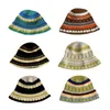 Bérets Sweet Girl Crochet Bucket Hat Dames Fisherman Couleur assortie femme adolescents décontractés d'été