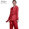 Home Clothing SpaRogerss Women Pajama Set 2024 Brand Fashion Satin Faux Silk Lady Robe Pants Bath Lounge 2 Piece Pyjamas Sleep Suit WP001