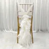 Pokrywa krzesła z tyłu dekoracją Lotus Leaf Szyfonowe okładka