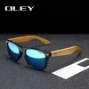 Occhiali da sole oley marca gamba di bambù occhiali da sole polarizzati uomini classici occhiali da sole retrò goggle quadrati personalizzabili yz2140 24412