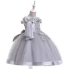 Girl Dresses Girls' Clothing Western Mesh Skirt Piano Performance Children's Elegant Dress Summer Prom