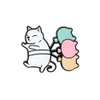 mat katter brosch söta anime filmer spel hårda emalj stift samla tecknad brosch ryggsäck hatt väska krage lapel märken
