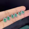 Pendientes de sementales STERLING Silver 925 Natural Emerald Luxury Women's Christmas Gift Boutique