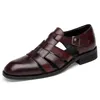 Italian style Fashion Genuine leather sandals for men Business Dress sandals Handmade Leather shoes men sandalias Big Size 3547 Y5806192
