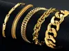 Herrenarmband Edelstahl Männliches Armband Ganzbraslet Silber Farbe Bracett Chunky Cuban Chain Link Gold Armbänder für MAN802043888185