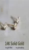 Goldtutu 14K Solid Gold Crystal Earring Mini Dainty Minimal Simple Style Gift Small Studörhängen för kvinnors smycken 2202163027384