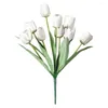 Flores decorativas El Artificial Flower Bouquet Table Party Wedding Home Decoration 9 Heads Bud Fake Tulips Novo Garden Touch Real Touch DIY