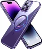 Luxuselektroplierende Magnetfälle iPhone14 transparentes drahtloses Schnellladen für iPhone 14 13 12 11 Pro Max Mini XS XR8339117