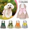 Robe de princesse florale printemps pour animaux de compagnie de chien de chien sweet vêtements bichon yorkshire mignon chiot imprimé jupe mince 240411