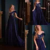 2024 Latest Prom Dresses Jewel Neck Lace Appliques Charming A Line Evening Wear Sweep Train Party Gowns Special Occasion Dresses