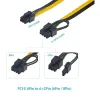 Fournit 12 PCS 16AWG 6 broches PCIe à 8 broches (6 + 2) PCIe (mâle à mâle) Câble d'alimentation GPU pour le serveur HP (50 cm)