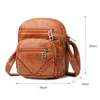 Bolsas de ombro Retro Mulheres Pu Couro Puro Color Crossbody Moda Damas diárias Bolsa de maquiagem de mensagens vintage feminina