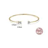 S925 Bracelet en argent sterling plaqué 18k Gold Square Heart aaa Zircon Marque Bracelet de luxe Europe et Amérique Femmes populaires chaudes Bracelet haut de gamme Bijoux Gift Spc