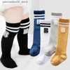 Kids Socks Korean baby boys and girls knee high socks cotton breathable letter long socks for newborns infants and young children aged 0-2 Q240413