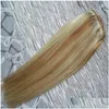 Haarscheuchen Malaysian Jungfrau gerade 27/613 Blonde Weave Bündel 100g 1pcs menschliche Erweiterungen Doppelschussabfall -Lieferung DHOPT DHOPT