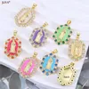 Charms Juya Luxury Circon Crystal Blessed Virgin Mary Amulet для DIY Дизайнерские ожерелья украшения для ювелирных изделий